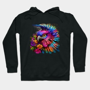 Illustration - Vibrant Vector Parrot, Colorful Feathers, and Matching Hues - a Burst of Music-inspired Art. Hoodie